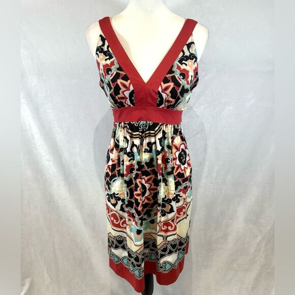 Ann Taylor Loft Trulli vneck boho print dress size 6P NWT - Picture 1 of 7